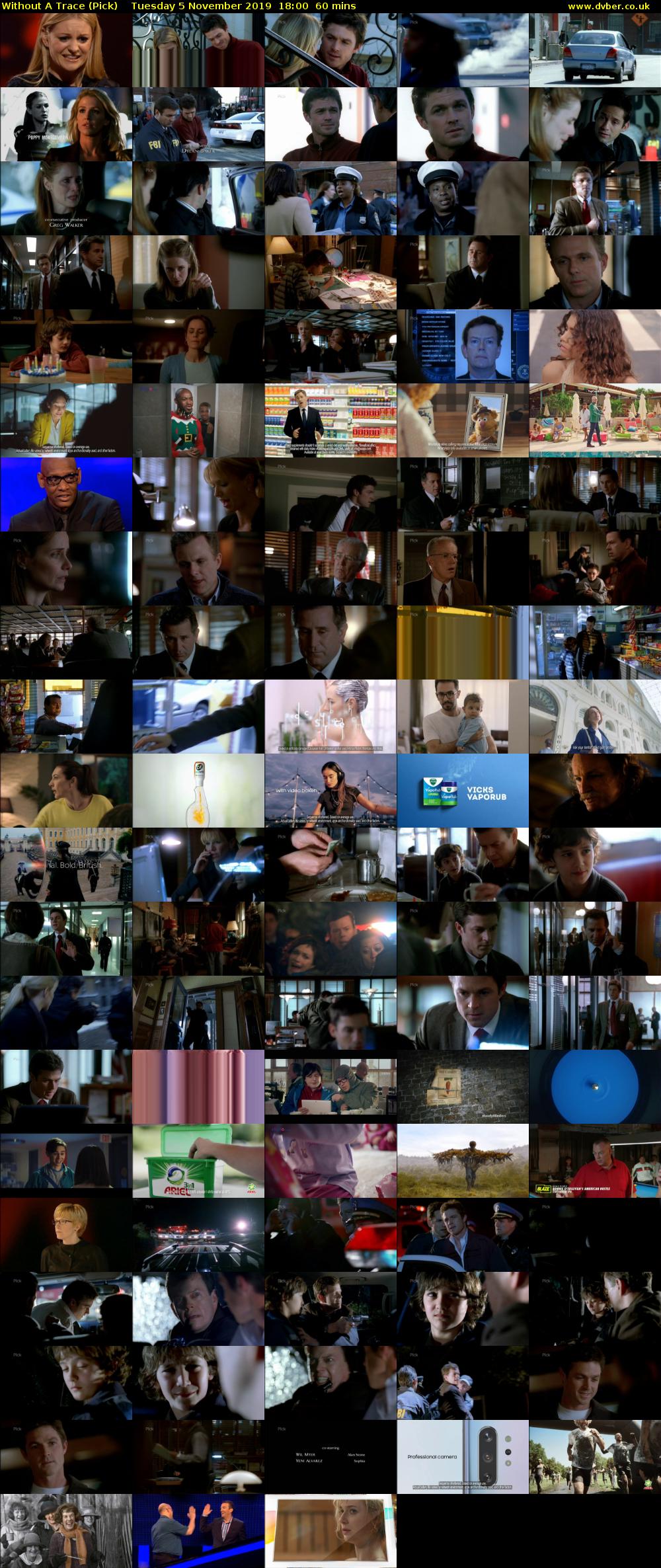 Without A Trace (Pick) Tuesday 5 November 2019 18:00 - 19:00