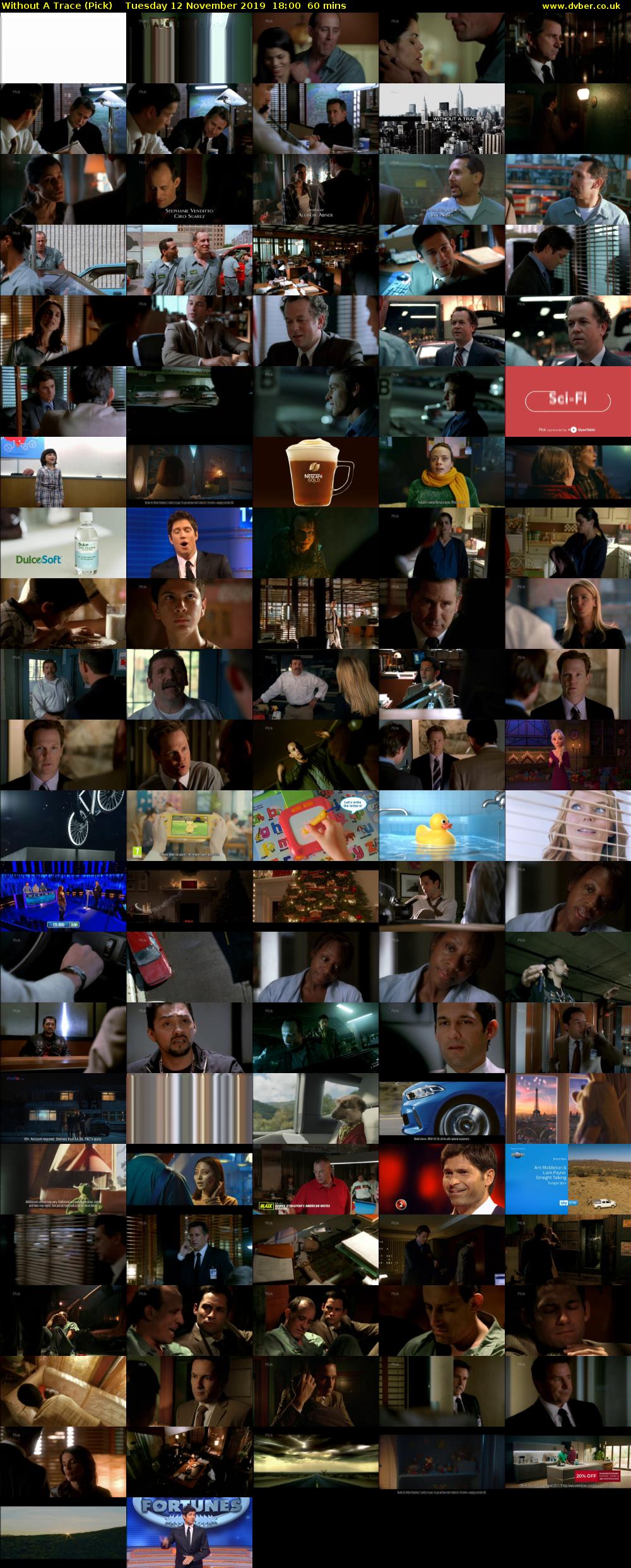 Without A Trace (Pick) Tuesday 12 November 2019 18:00 - 19:00