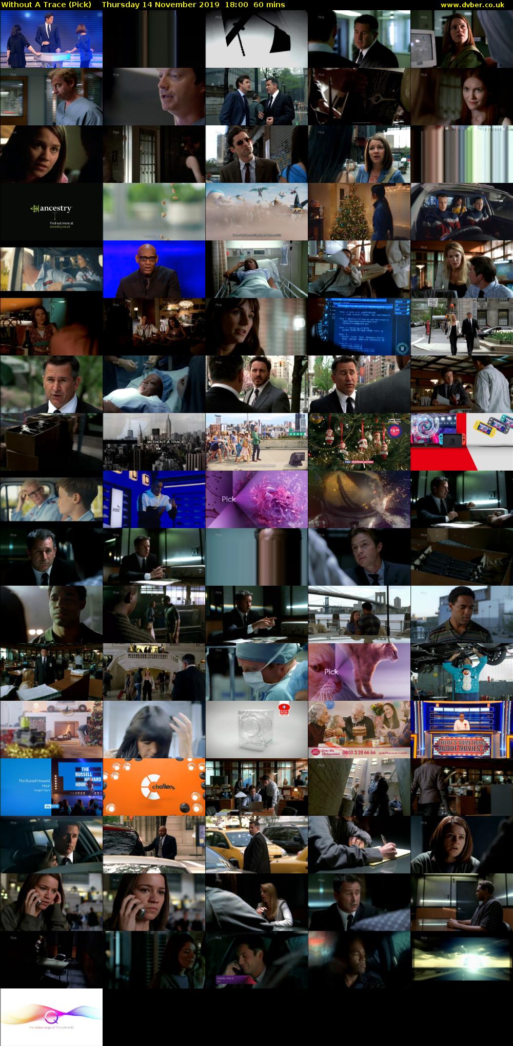 Without A Trace (Pick) Thursday 14 November 2019 18:00 - 19:00