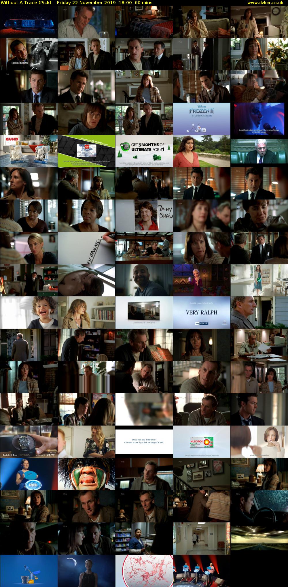 Without A Trace (Pick) Friday 22 November 2019 18:00 - 19:00