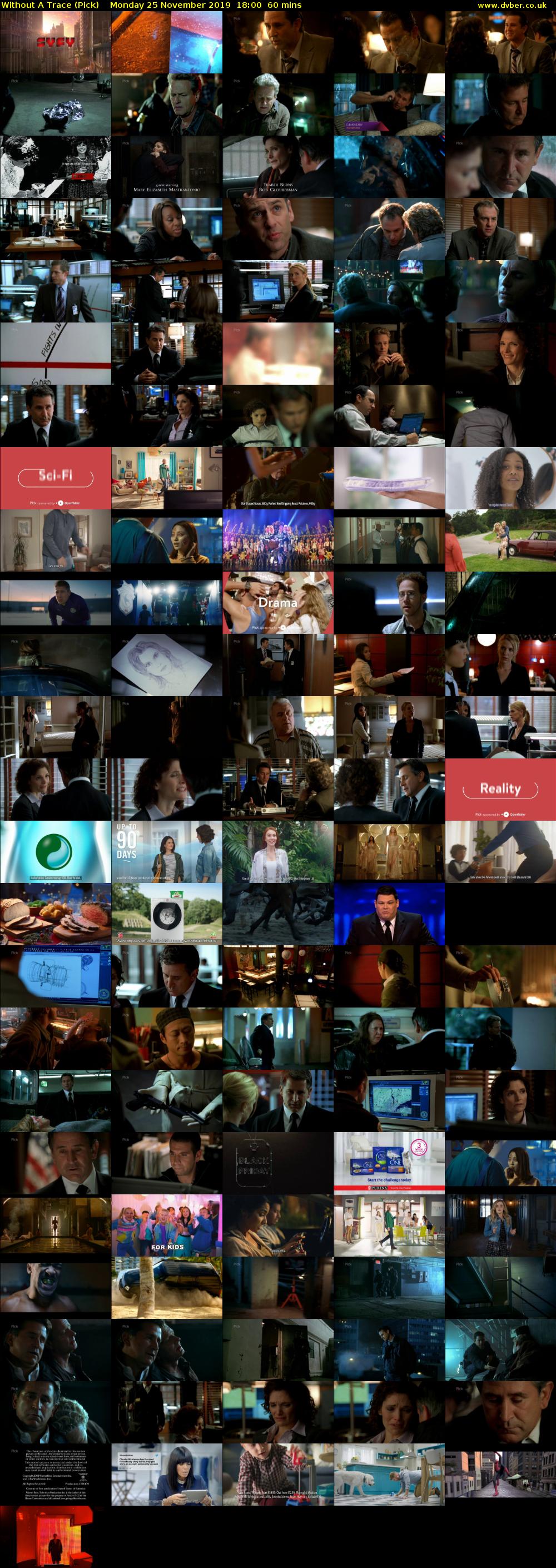 Without A Trace (Pick) Monday 25 November 2019 18:00 - 19:00