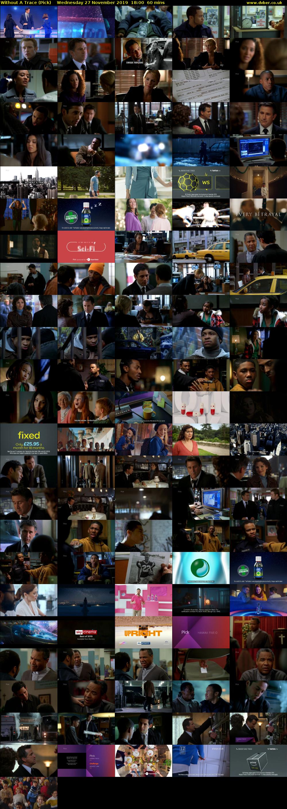 Without A Trace (Pick) Wednesday 27 November 2019 18:00 - 19:00