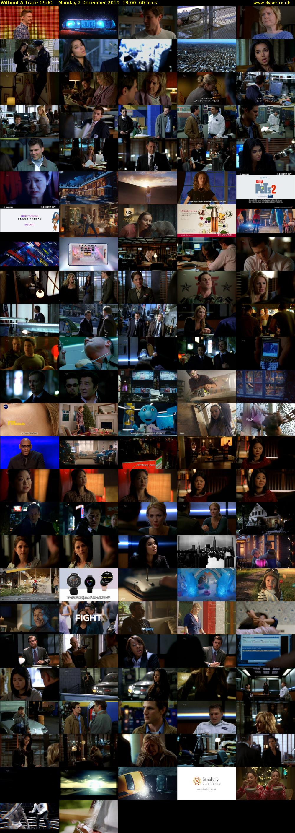 Without A Trace (Pick) Monday 2 December 2019 18:00 - 19:00
