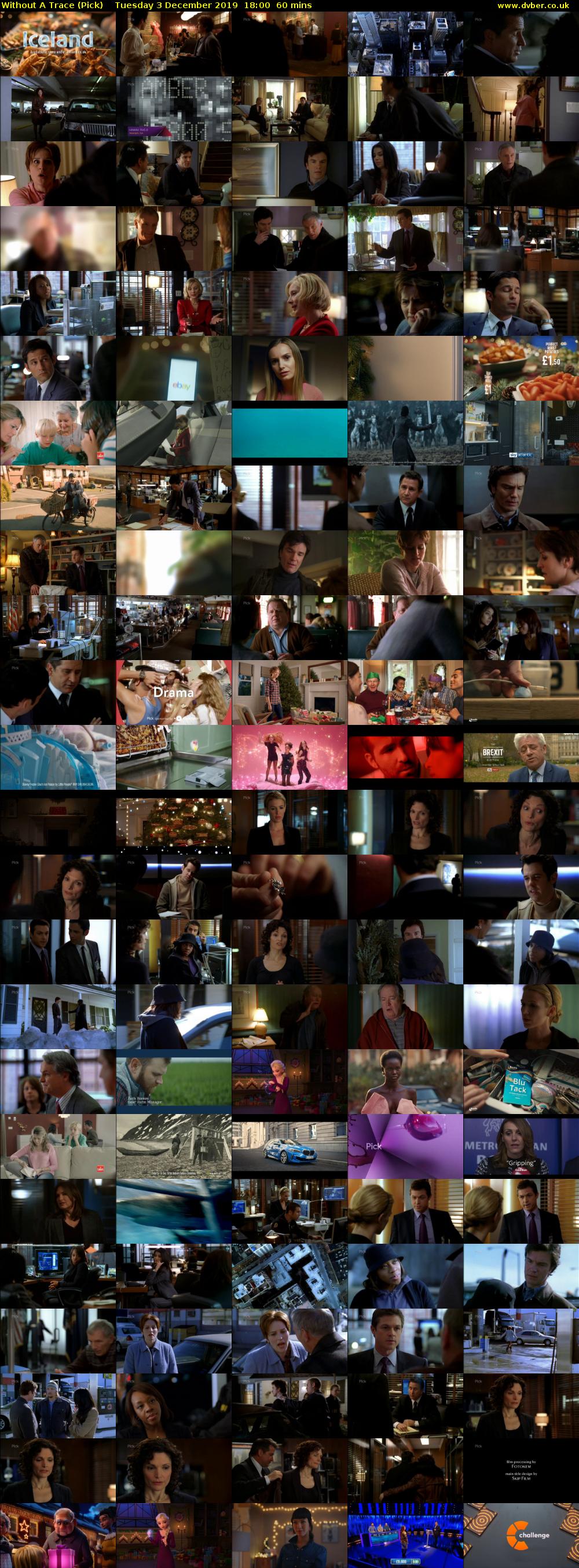 Without A Trace (Pick) Tuesday 3 December 2019 18:00 - 19:00