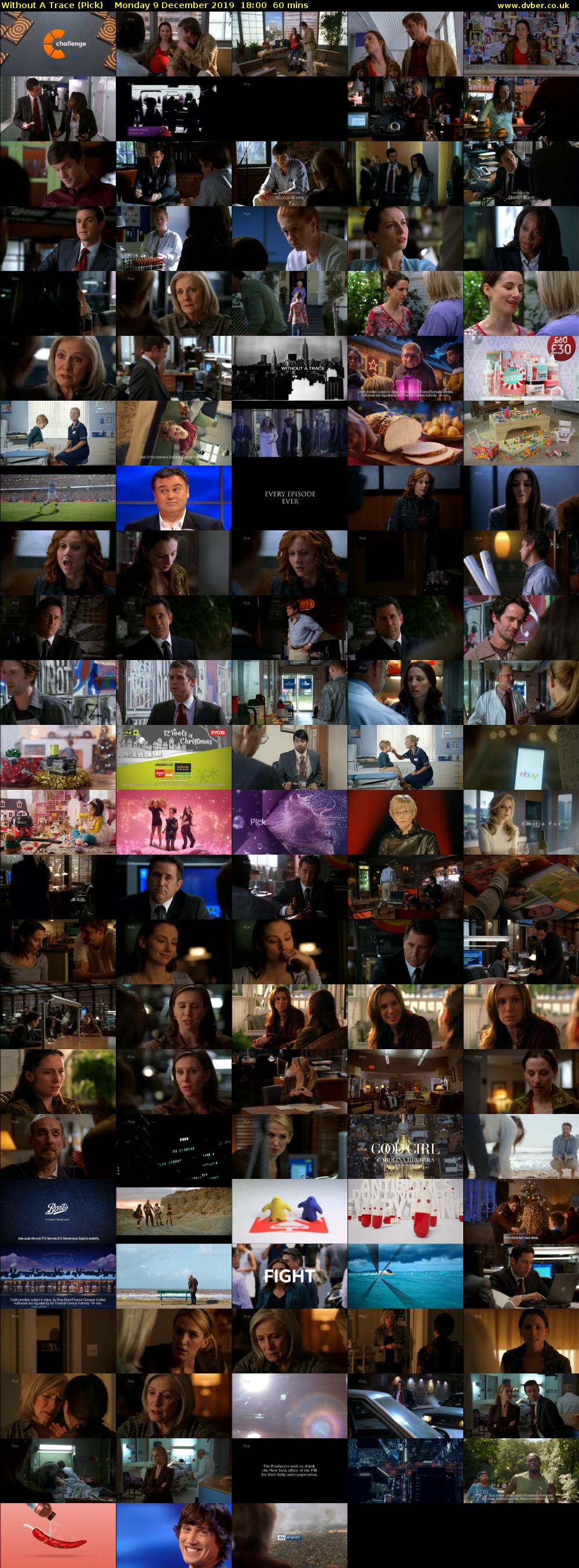 Without A Trace (Pick) Monday 9 December 2019 18:00 - 19:00