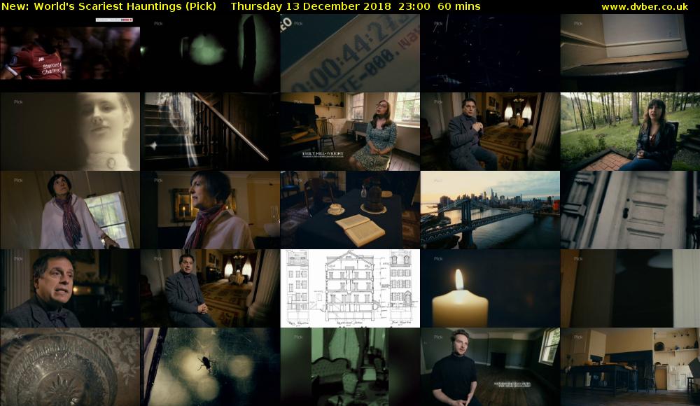 World's Scariest Hauntings (Pick) Thursday 13 December 2018 23:00 - 00:00