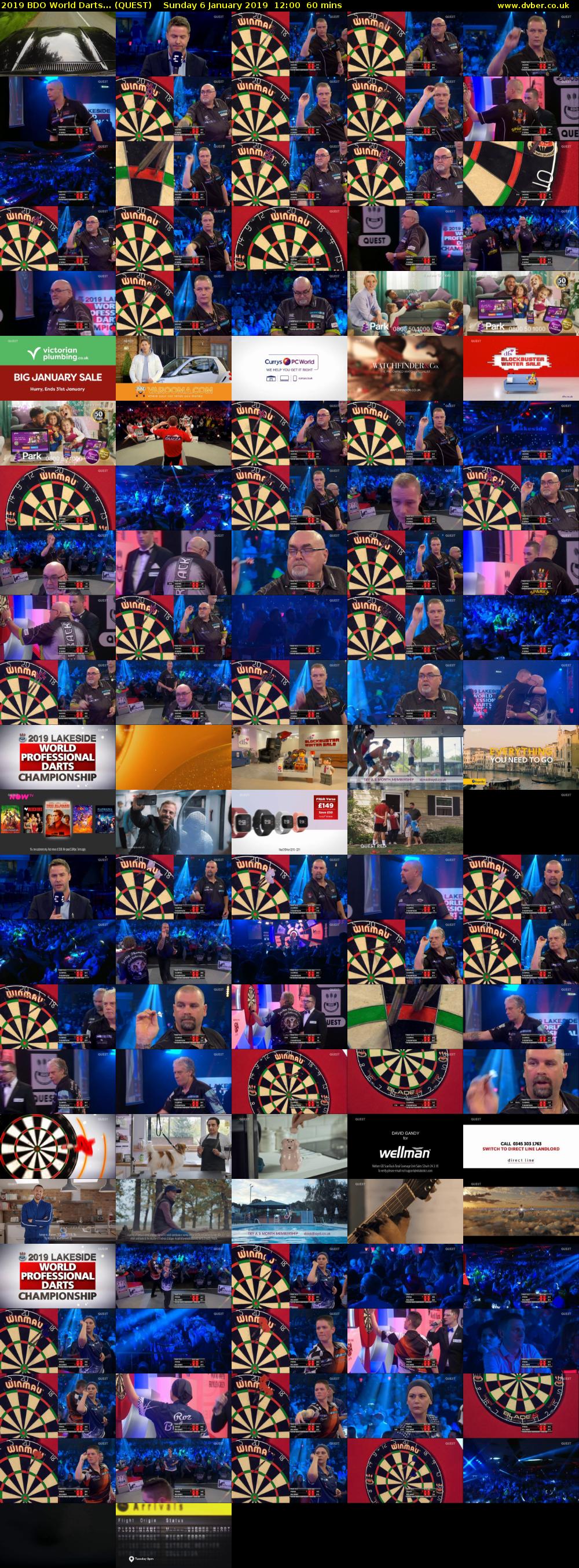2019 BDO World Darts... (QUEST) Sunday 6 January 2019 12:00 - 13:00