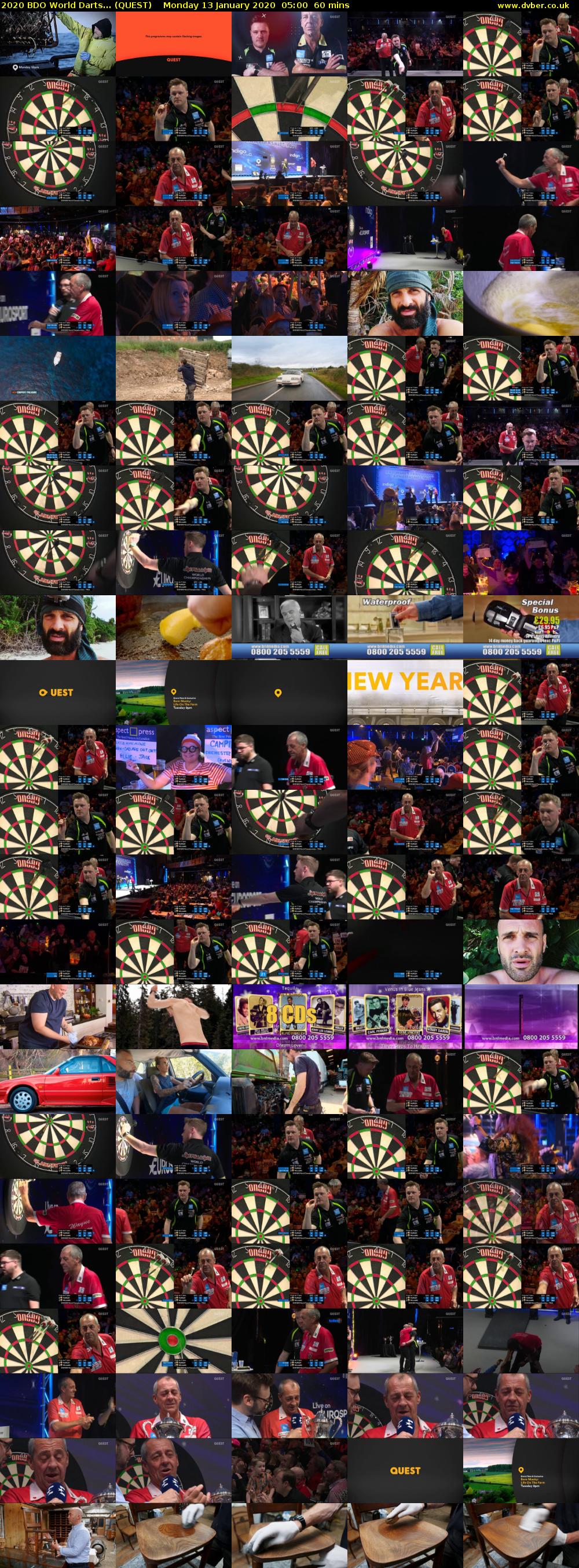 2020 BDO World Darts... (QUEST) Monday 13 January 2020 05:00 - 06:00