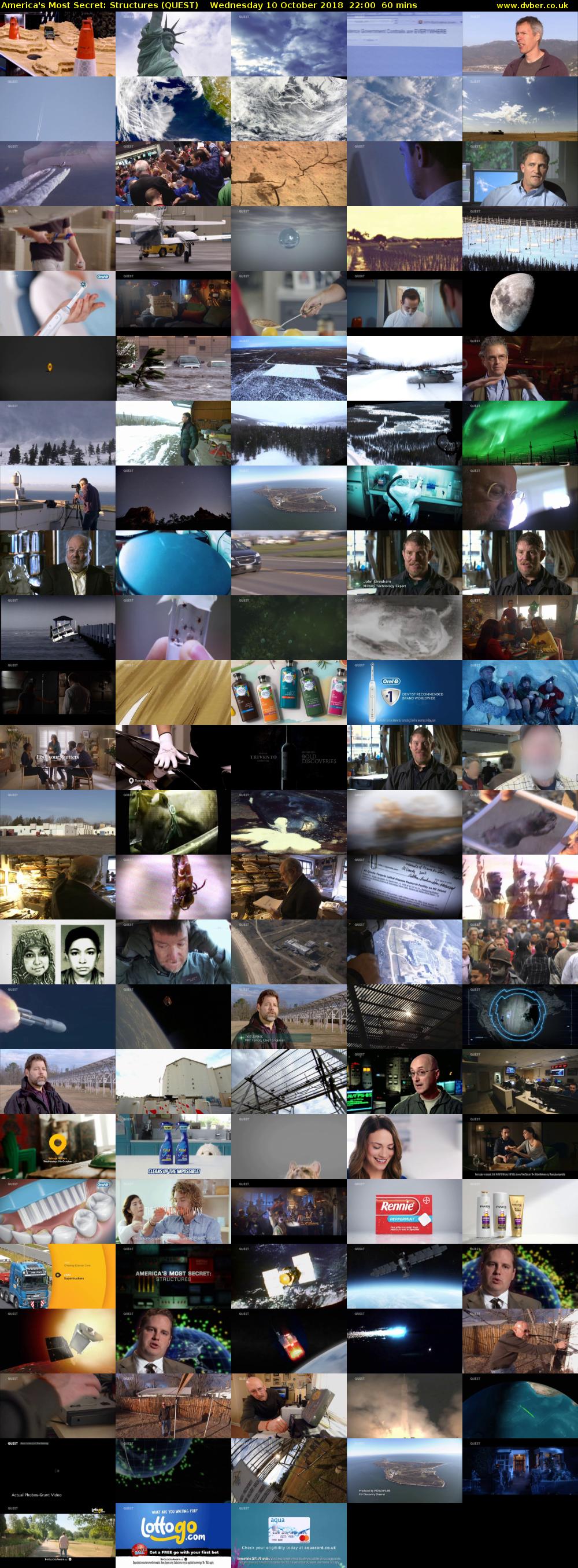 America's Most Secret: Structures (QUEST) Wednesday 10 October 2018 22:00 - 23:00