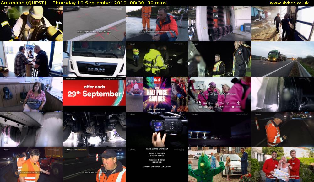 Autobahn (QUEST) Thursday 19 September 2019 08:30 - 09:00