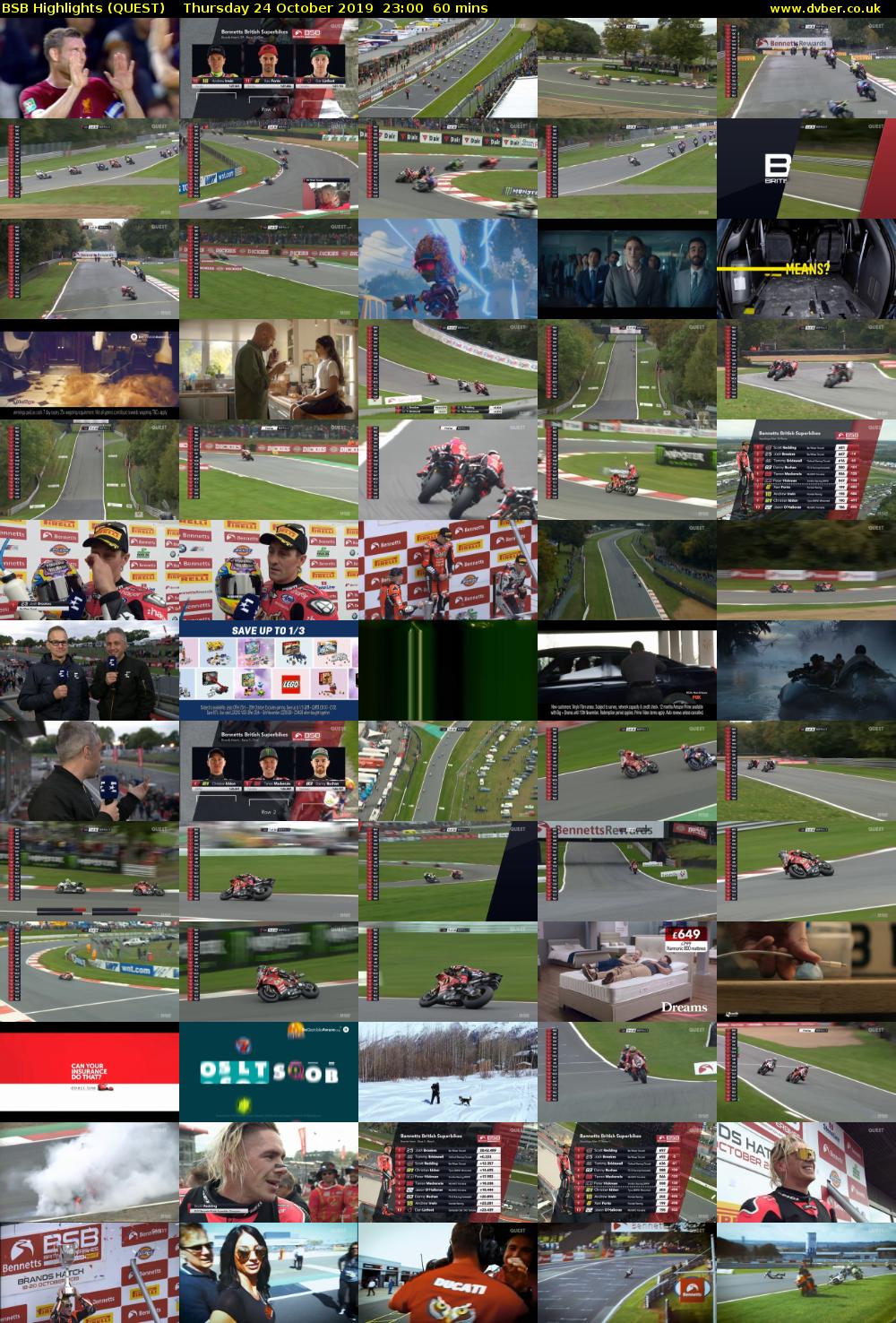 BSB Highlights (QUEST) Thursday 24 October 2019 23:00 - 00:00