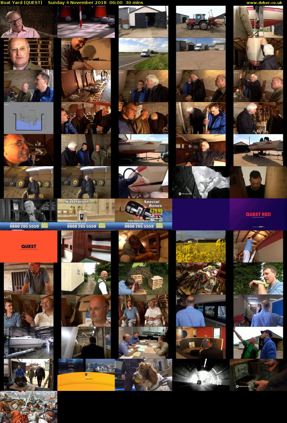 Boat Yard (QUEST) Sunday 4 November 2018 06:00 - 06:30