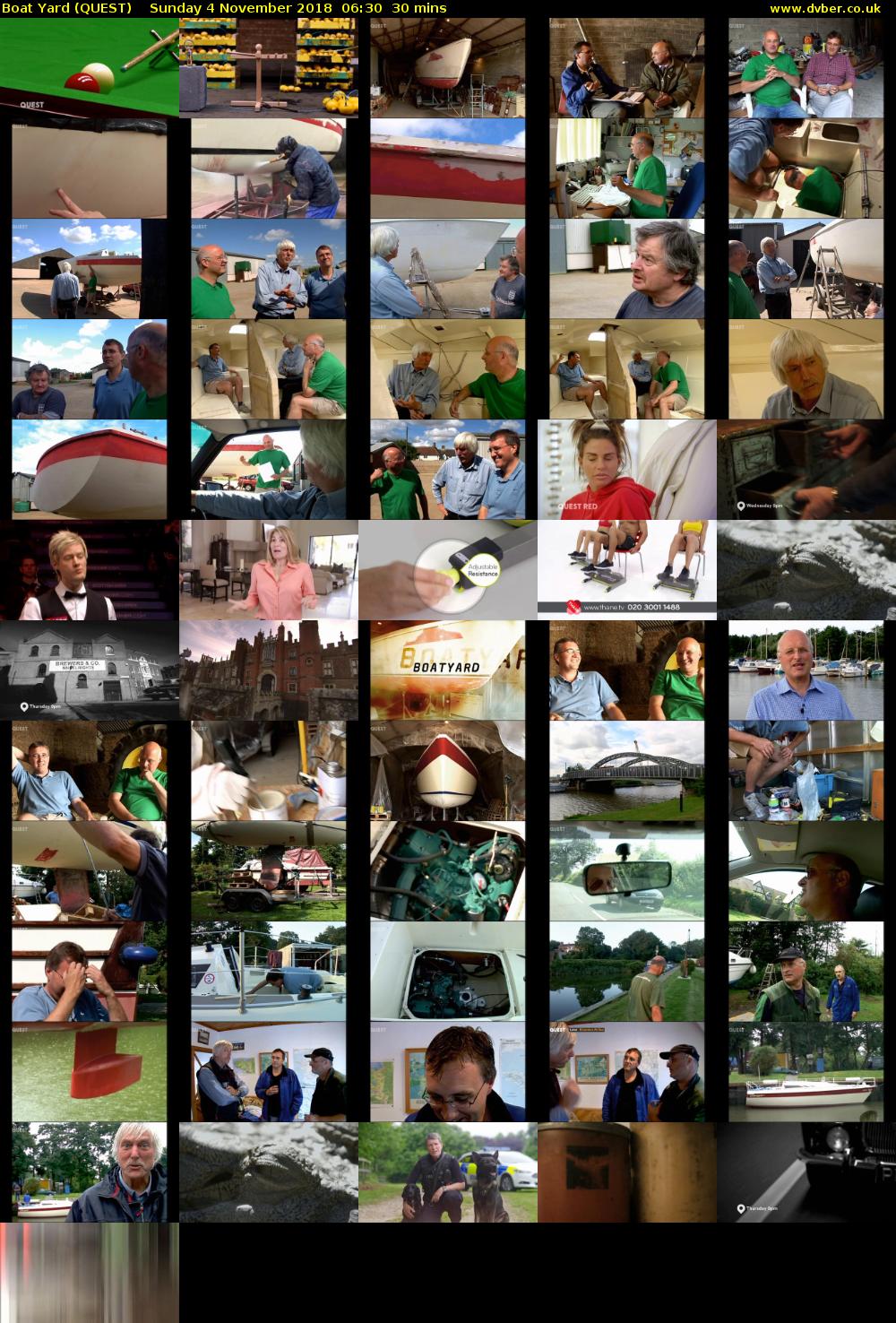 Boat Yard (QUEST) Sunday 4 November 2018 06:30 - 07:00