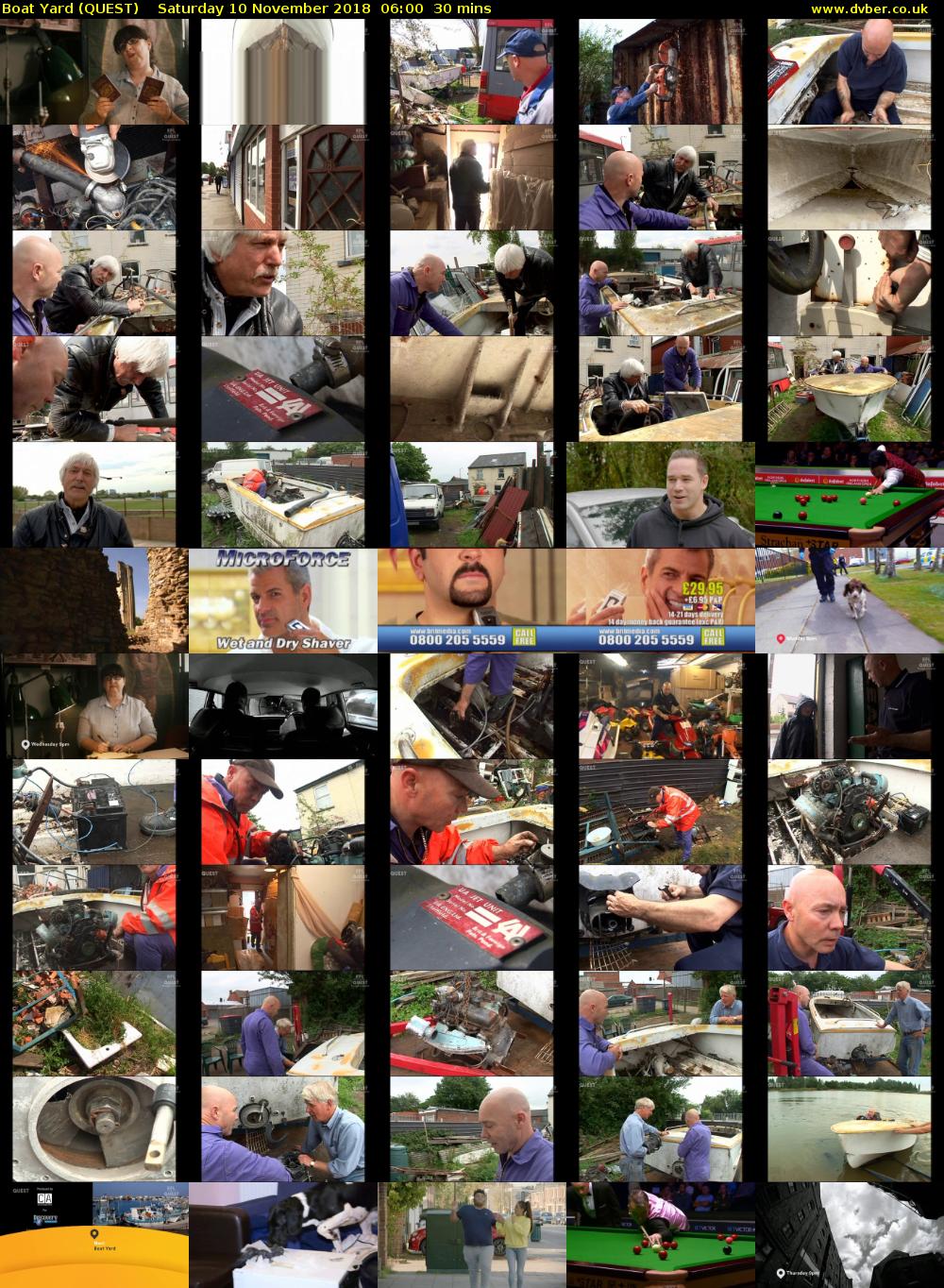 Boat Yard (QUEST) Saturday 10 November 2018 06:00 - 06:30