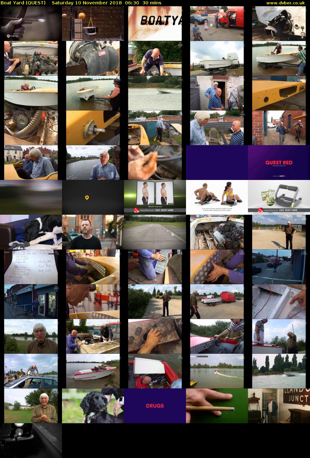 Boat Yard (QUEST) Saturday 10 November 2018 06:30 - 07:00