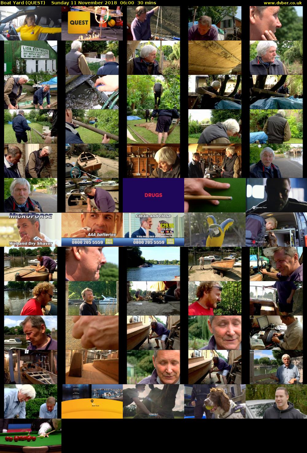 Boat Yard (QUEST) Sunday 11 November 2018 06:00 - 06:30