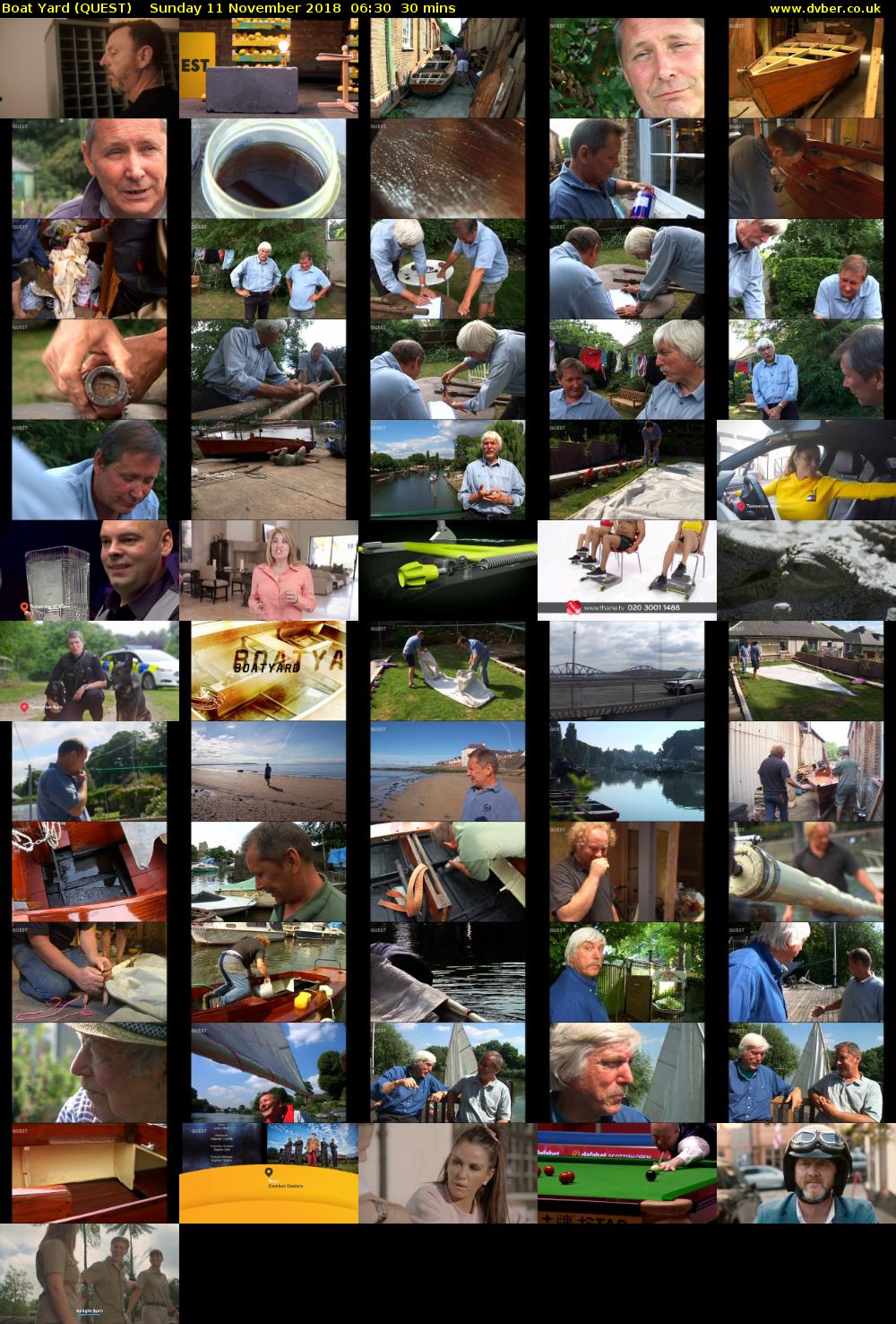 Boat Yard (QUEST) Sunday 11 November 2018 06:30 - 07:00