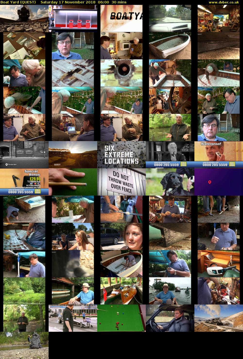 Boat Yard (QUEST) Saturday 17 November 2018 06:00 - 06:30