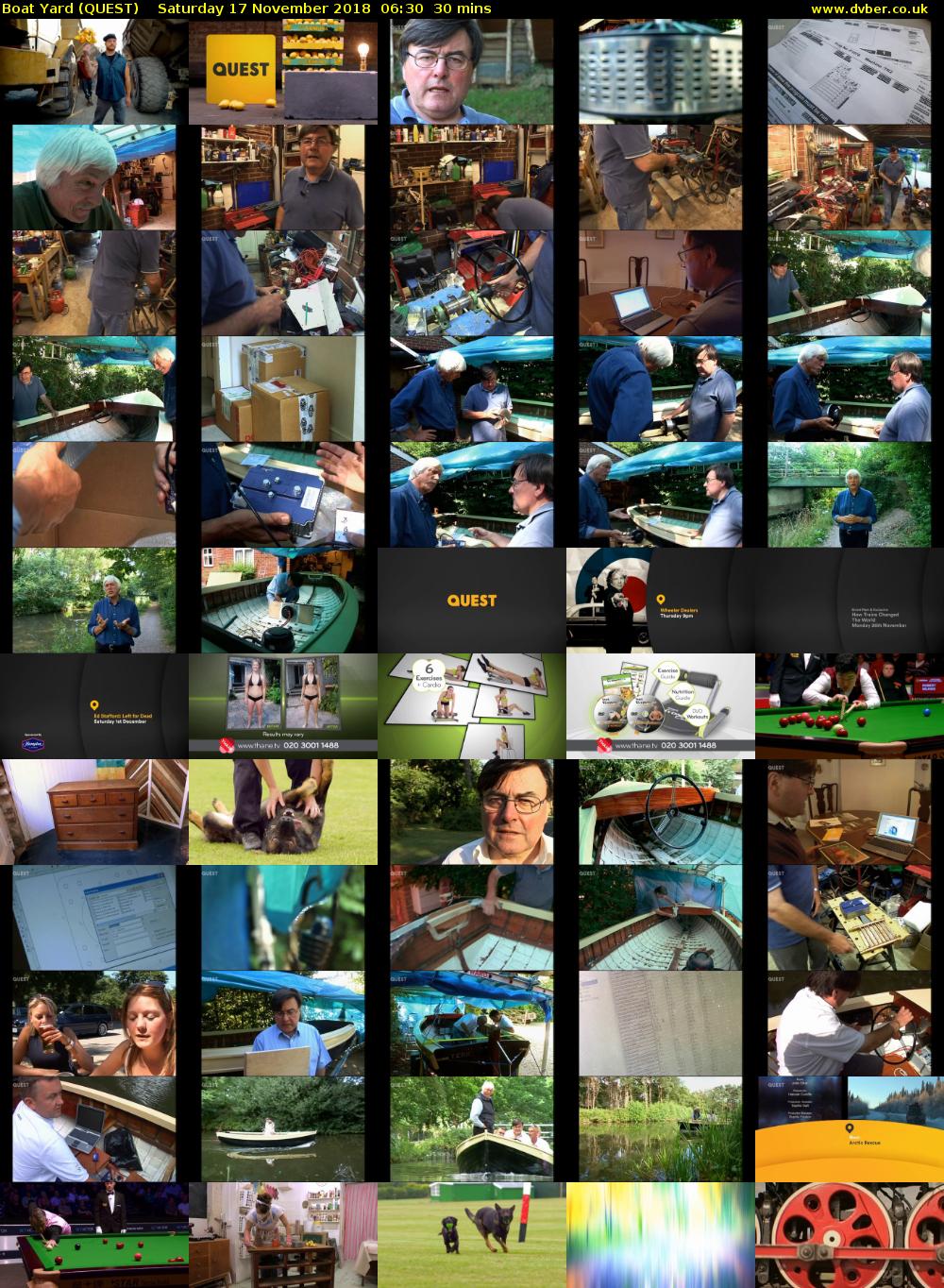 Boat Yard (QUEST) Saturday 17 November 2018 06:30 - 07:00