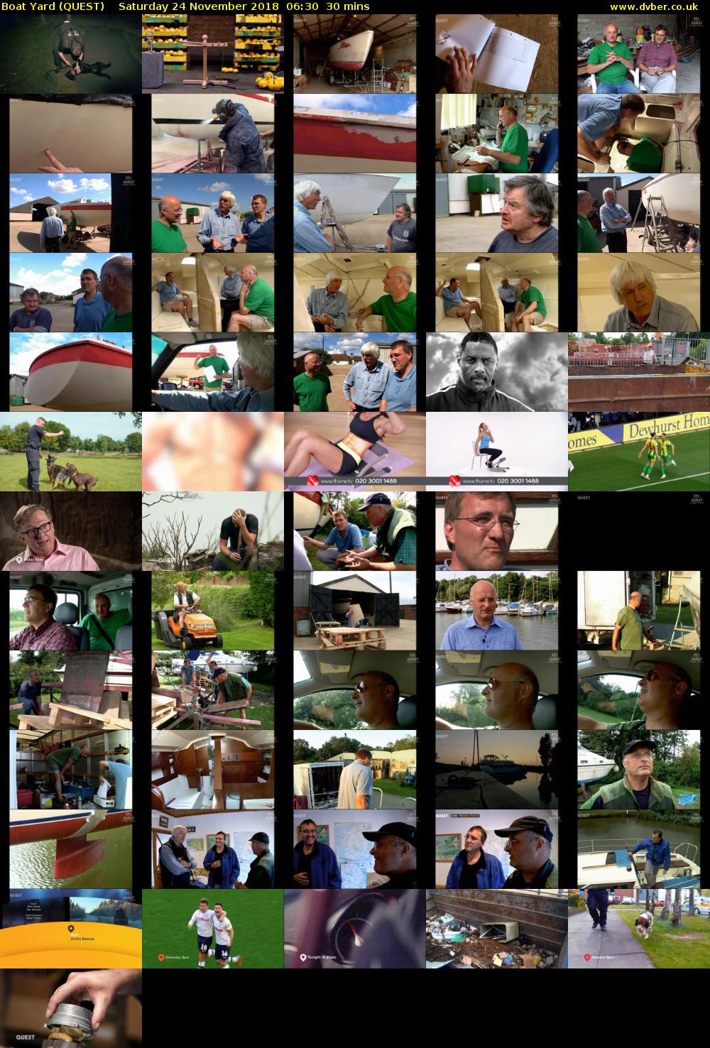 Boat Yard (QUEST) Saturday 24 November 2018 06:30 - 07:00