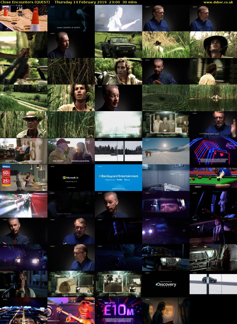 Close Encounters (QUEST) Thursday 14 February 2019 23:00 - 23:30