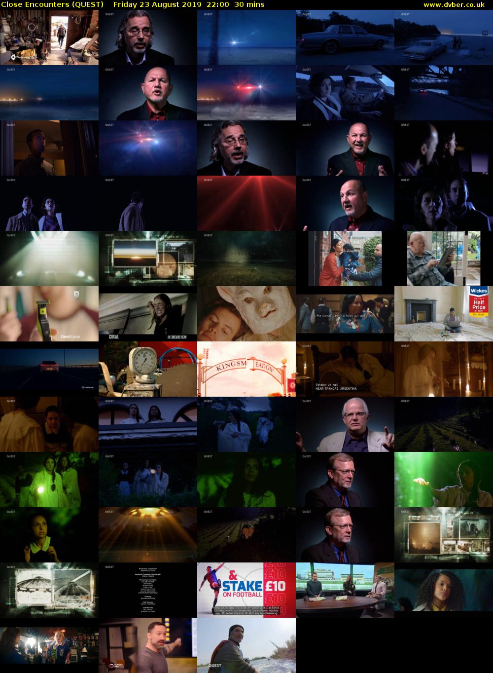 Close Encounters (QUEST) Friday 23 August 2019 22:00 - 22:30
