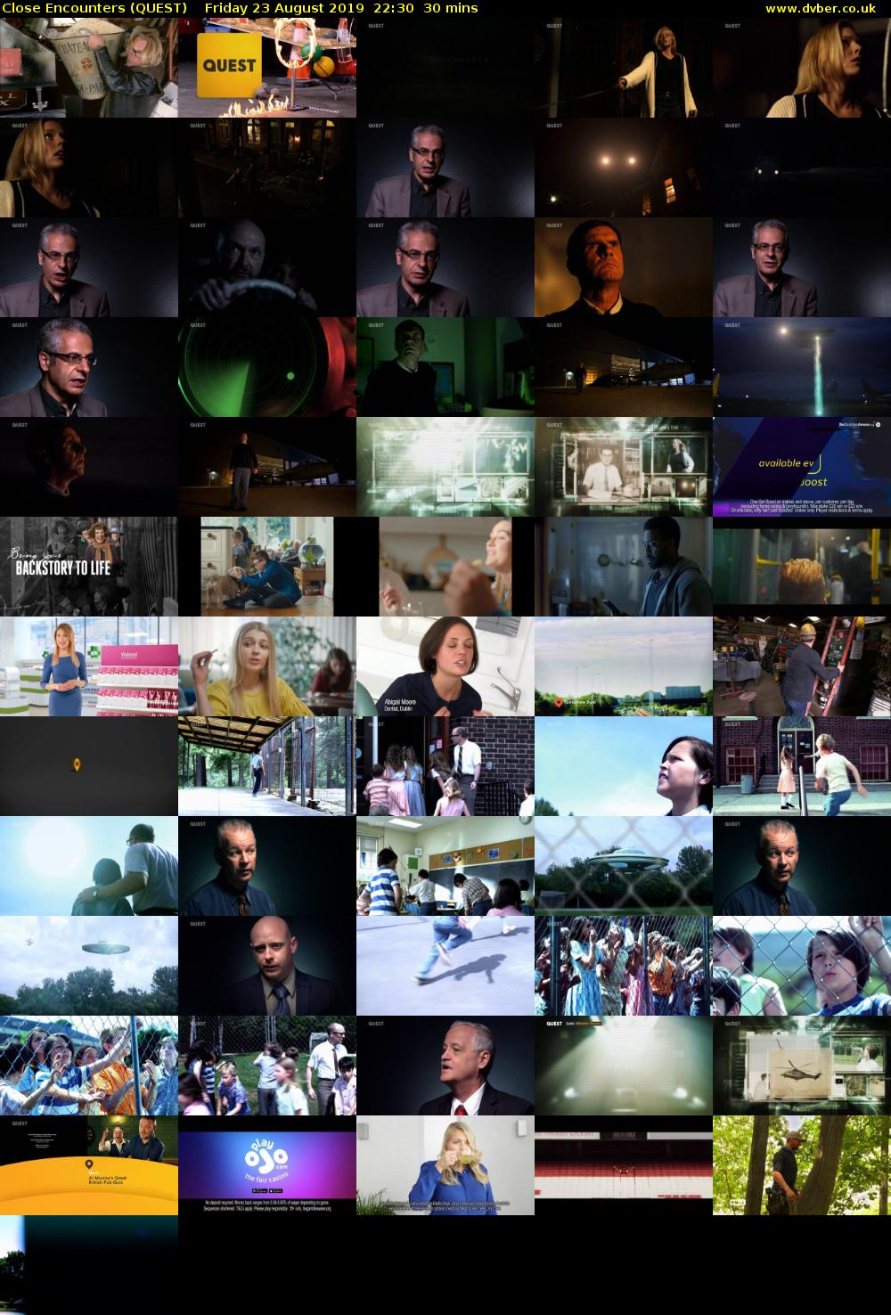 Close Encounters (QUEST) Friday 23 August 2019 22:30 - 23:00