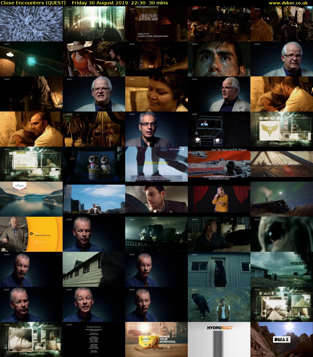 Close Encounters (QUEST) Friday 30 August 2019 22:30 - 23:00