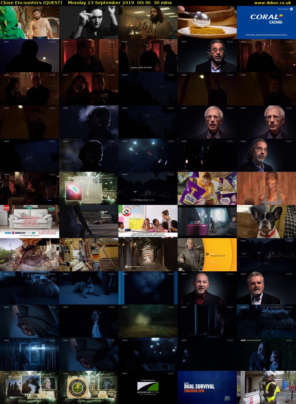 Close Encounters (QUEST) Monday 23 September 2019 00:30 - 01:00