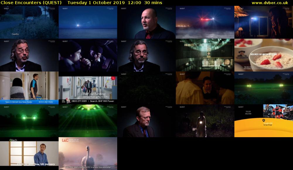 Close Encounters (QUEST) Tuesday 1 October 2019 12:00 - 12:30
