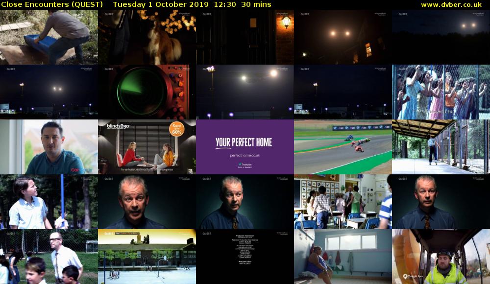 Close Encounters (QUEST) Tuesday 1 October 2019 12:30 - 13:00