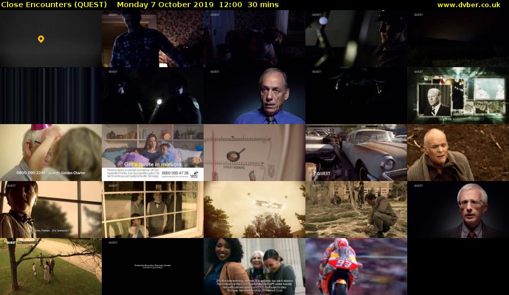 Close Encounters (QUEST) Monday 7 October 2019 12:00 - 12:30