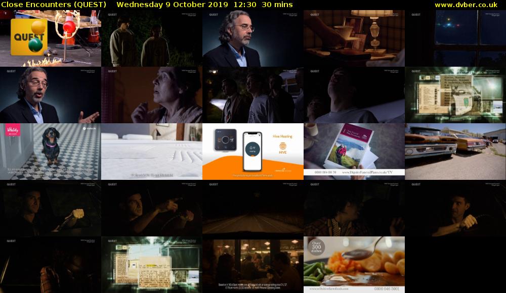 Close Encounters (QUEST) Wednesday 9 October 2019 12:30 - 13:00