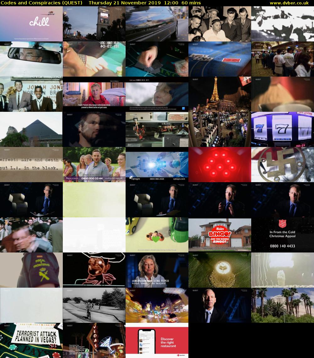 Codes and Conspiracies (QUEST) Thursday 21 November 2019 12:00 - 13:00
