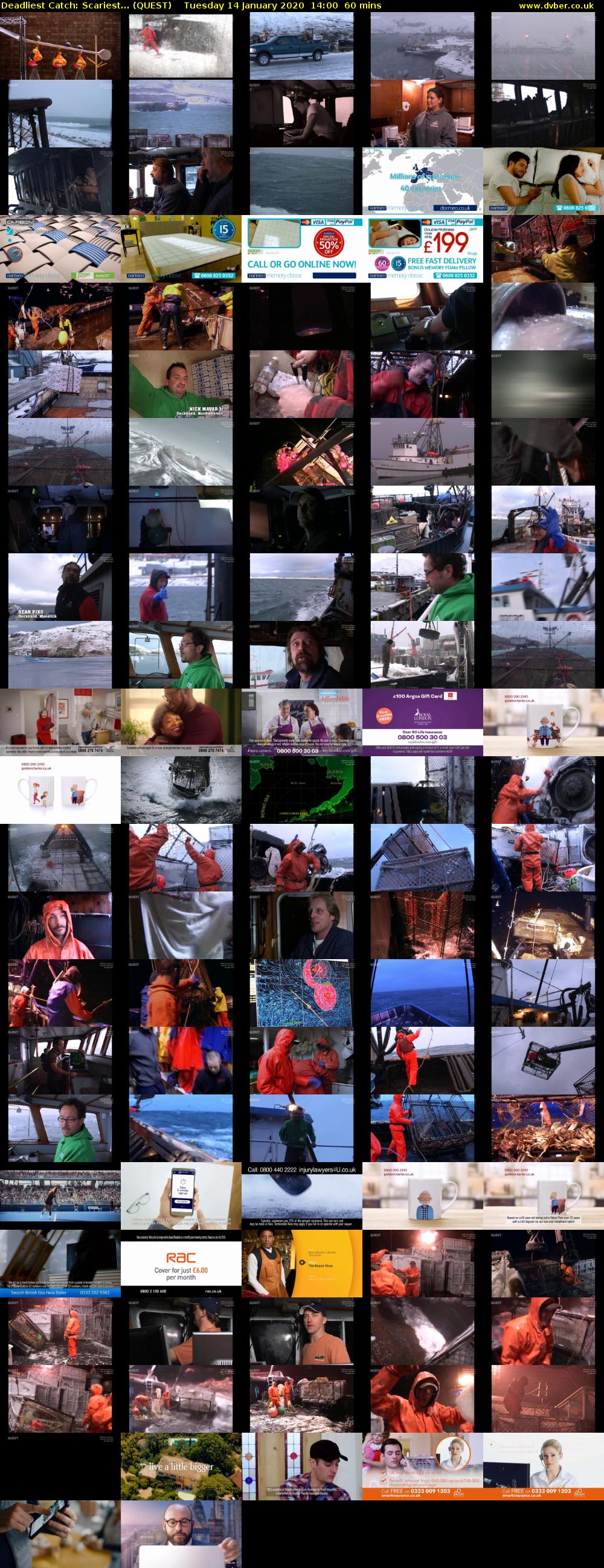 Deadliest Catch: Scariest... (QUEST) Tuesday 14 January 2020 14:00 - 15:00