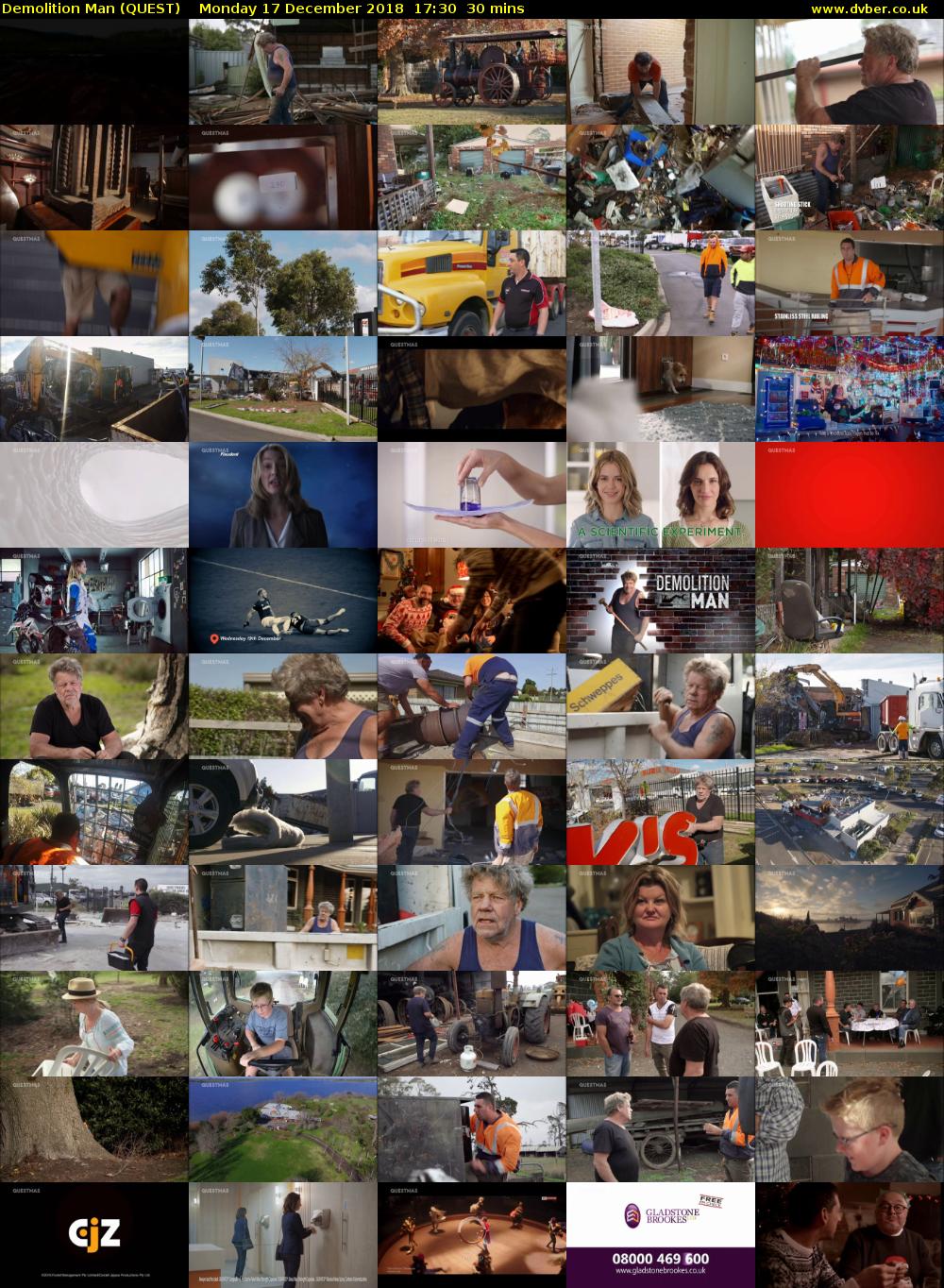 Demolition Man (QUEST) Monday 17 December 2018 17:30 - 18:00