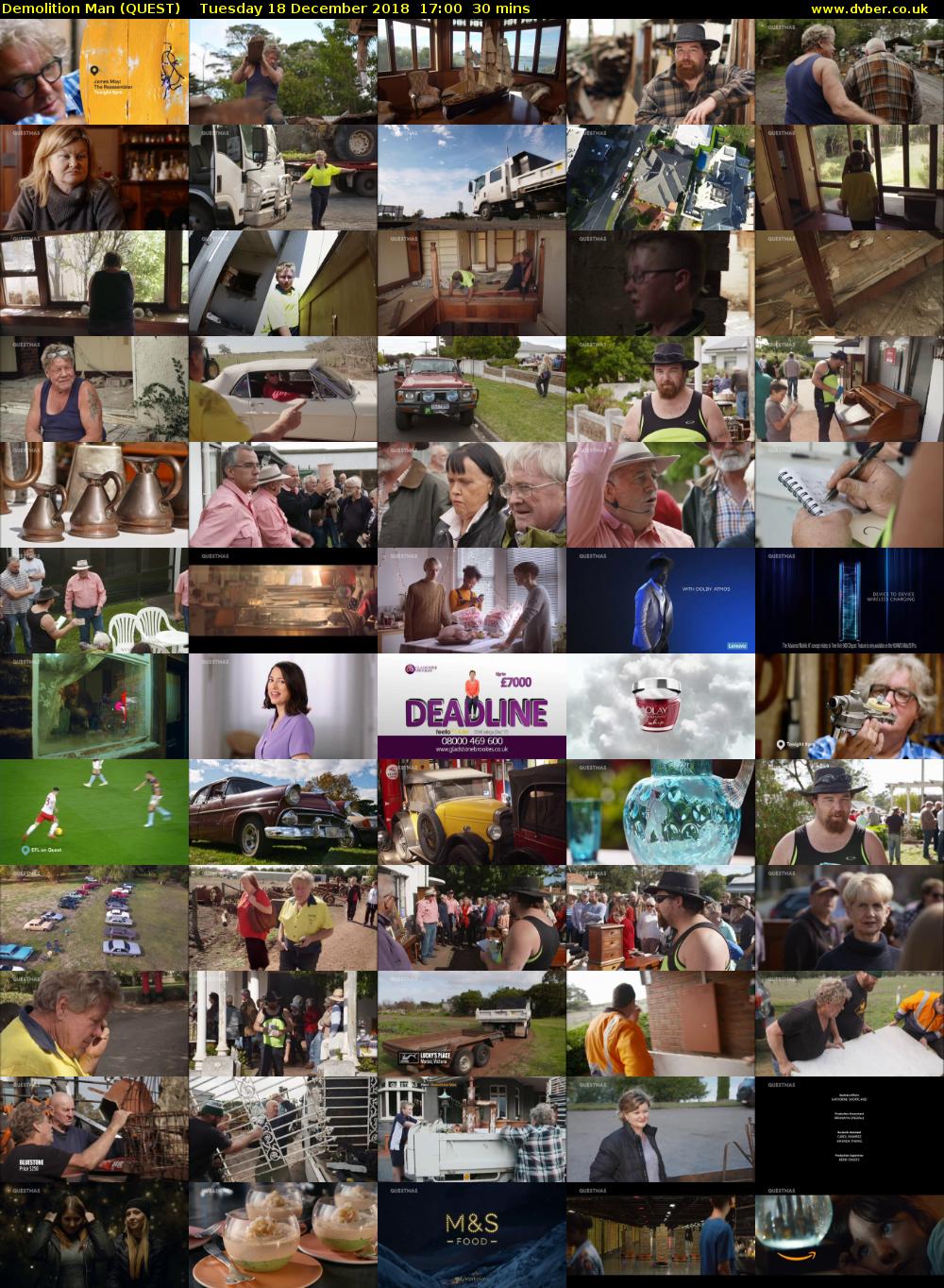 Demolition Man (QUEST) Tuesday 18 December 2018 17:00 - 17:30