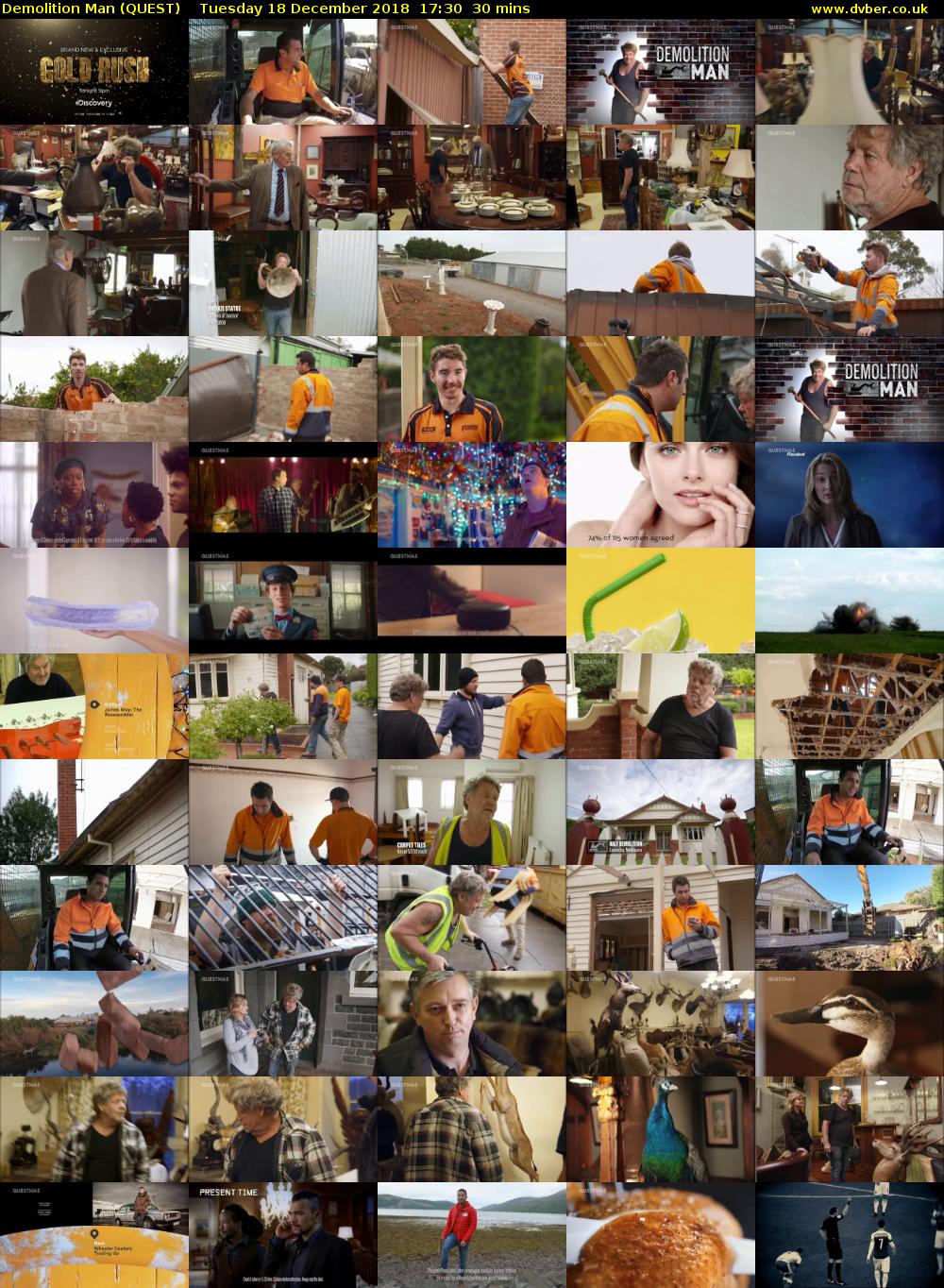 Demolition Man (QUEST) Tuesday 18 December 2018 17:30 - 18:00