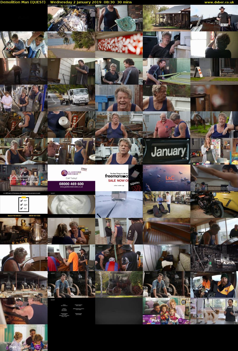 Demolition Man (QUEST) Wednesday 2 January 2019 08:30 - 09:00