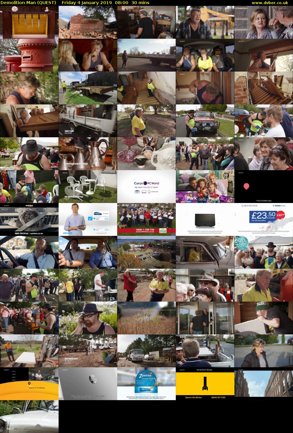 Demolition Man (QUEST) Friday 4 January 2019 08:00 - 08:30