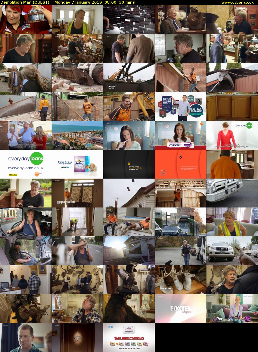 Demolition Man (QUEST) Monday 7 January 2019 08:00 - 08:30