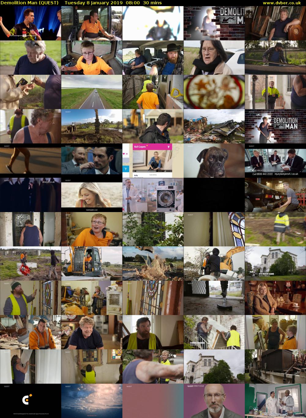 Demolition Man (QUEST) Tuesday 8 January 2019 08:00 - 08:30