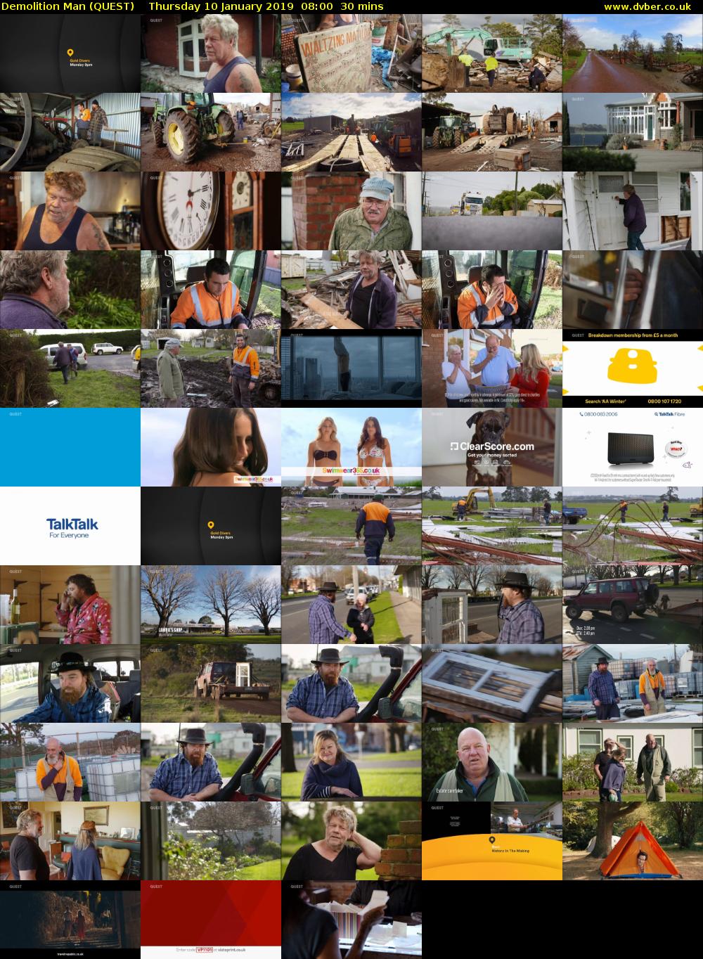 Demolition Man (QUEST) Thursday 10 January 2019 08:00 - 08:30