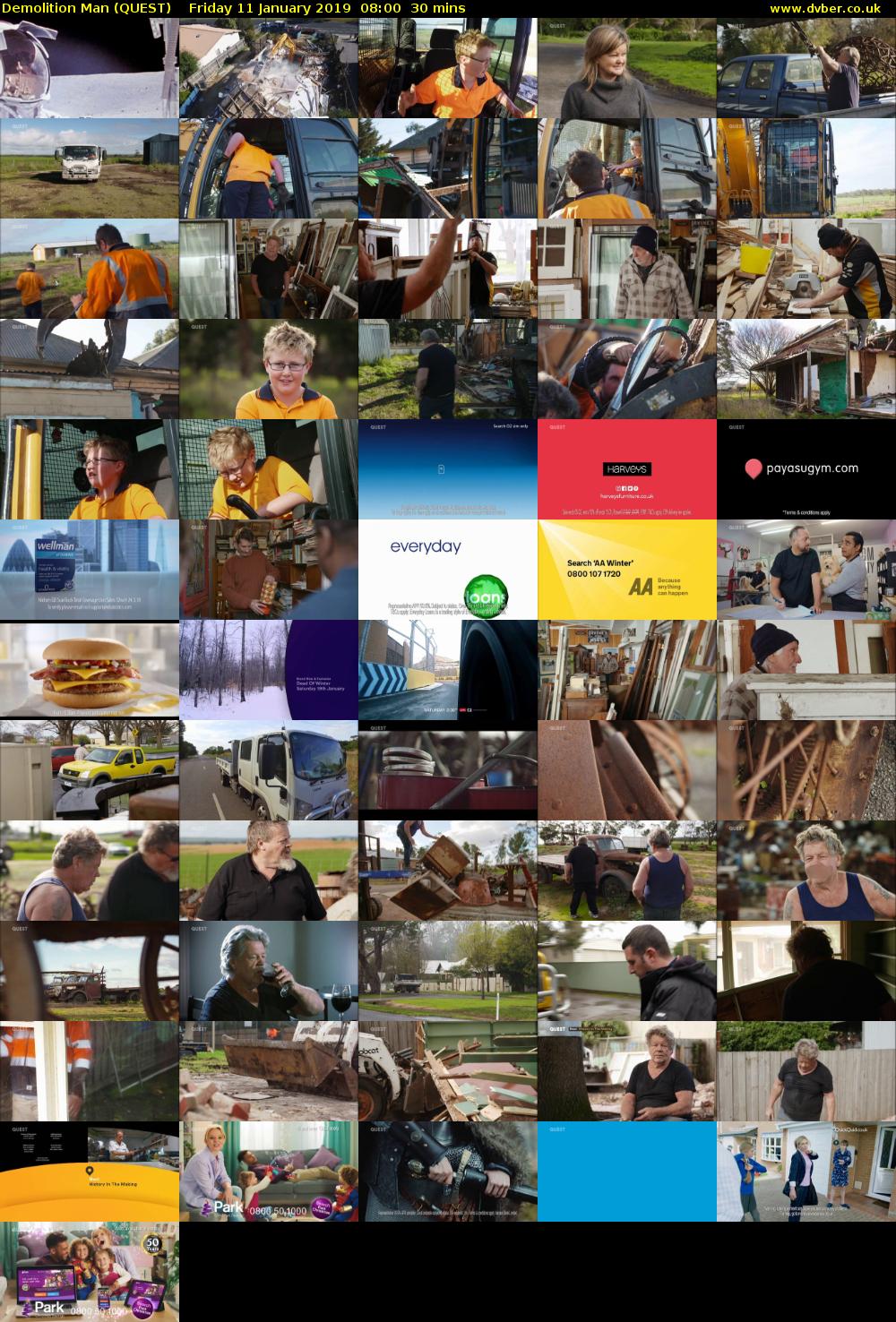 Demolition Man (QUEST) Friday 11 January 2019 08:00 - 08:30