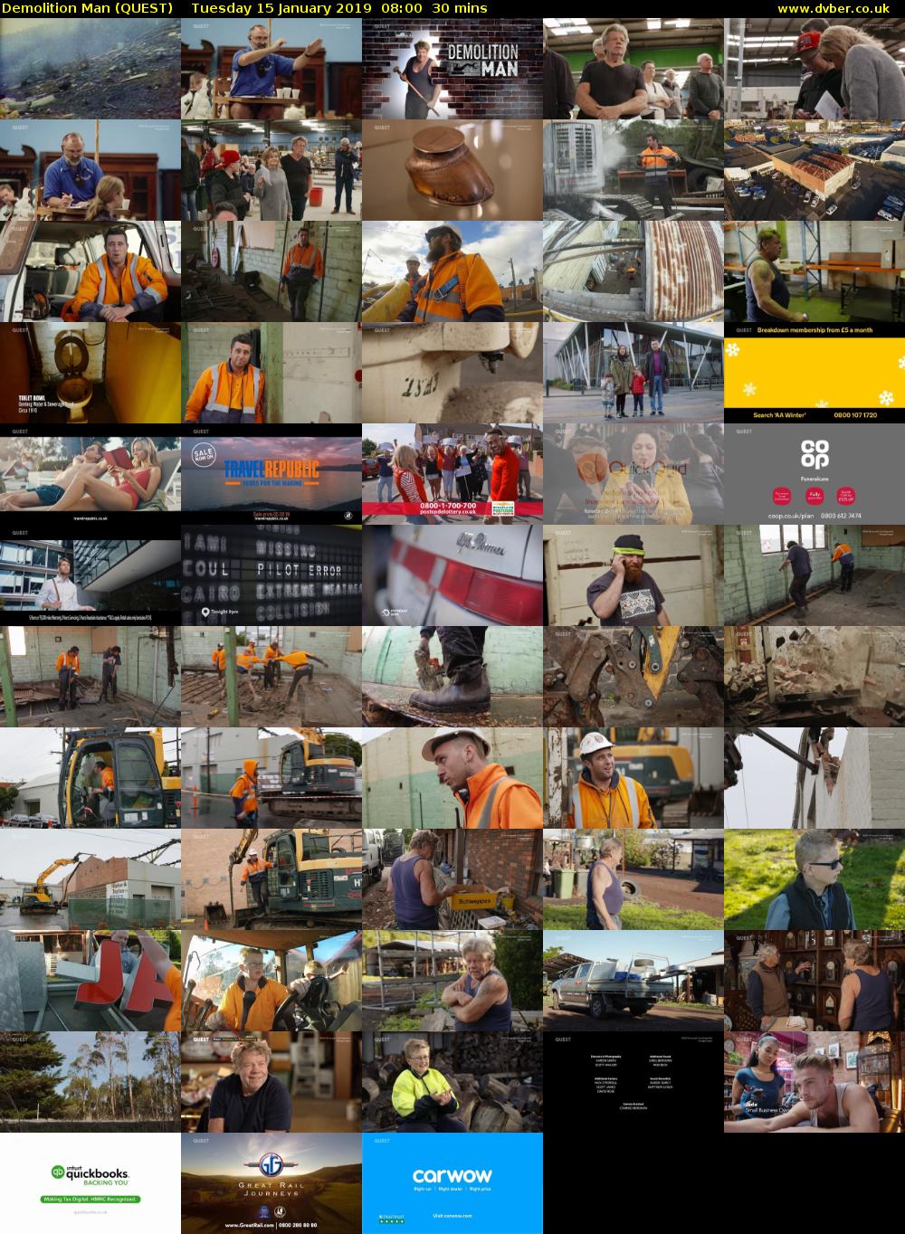 Demolition Man (QUEST) Tuesday 15 January 2019 08:00 - 08:30