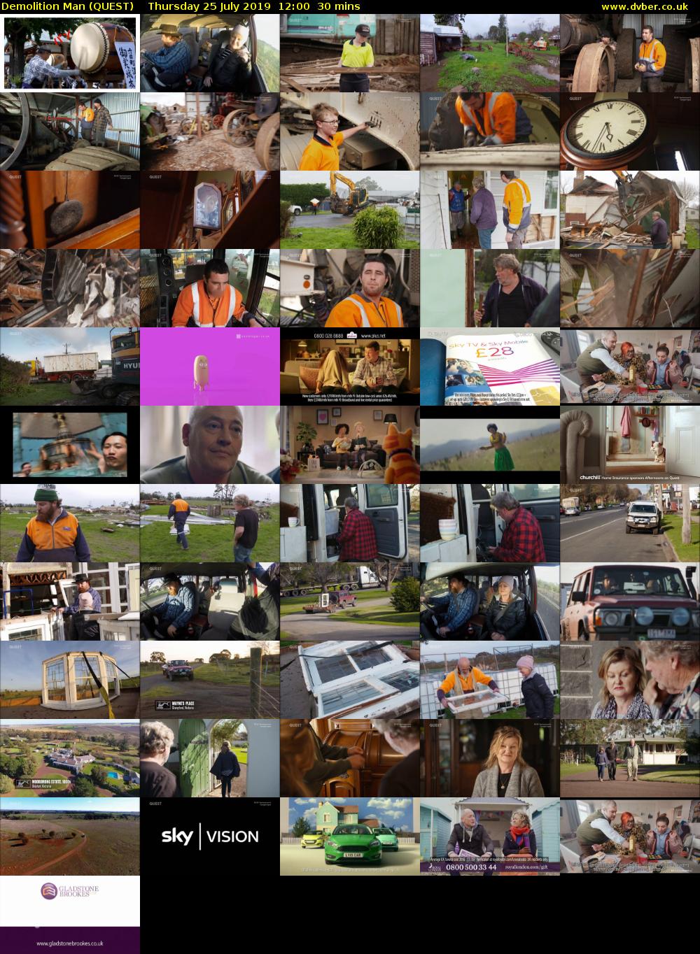 Demolition Man (QUEST) Thursday 25 July 2019 12:00 - 12:30