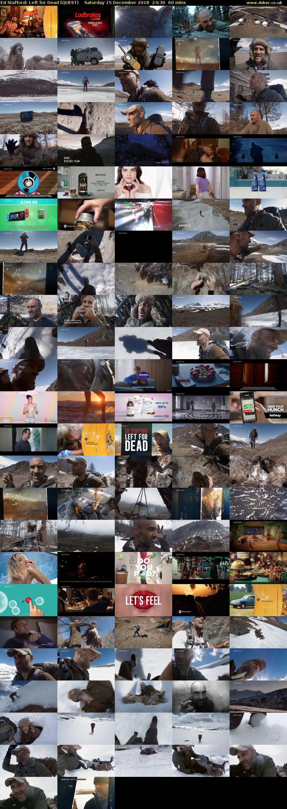 Ed Stafford: Left for Dead (QUEST) Saturday 15 December 2018 23:30 - 00:30