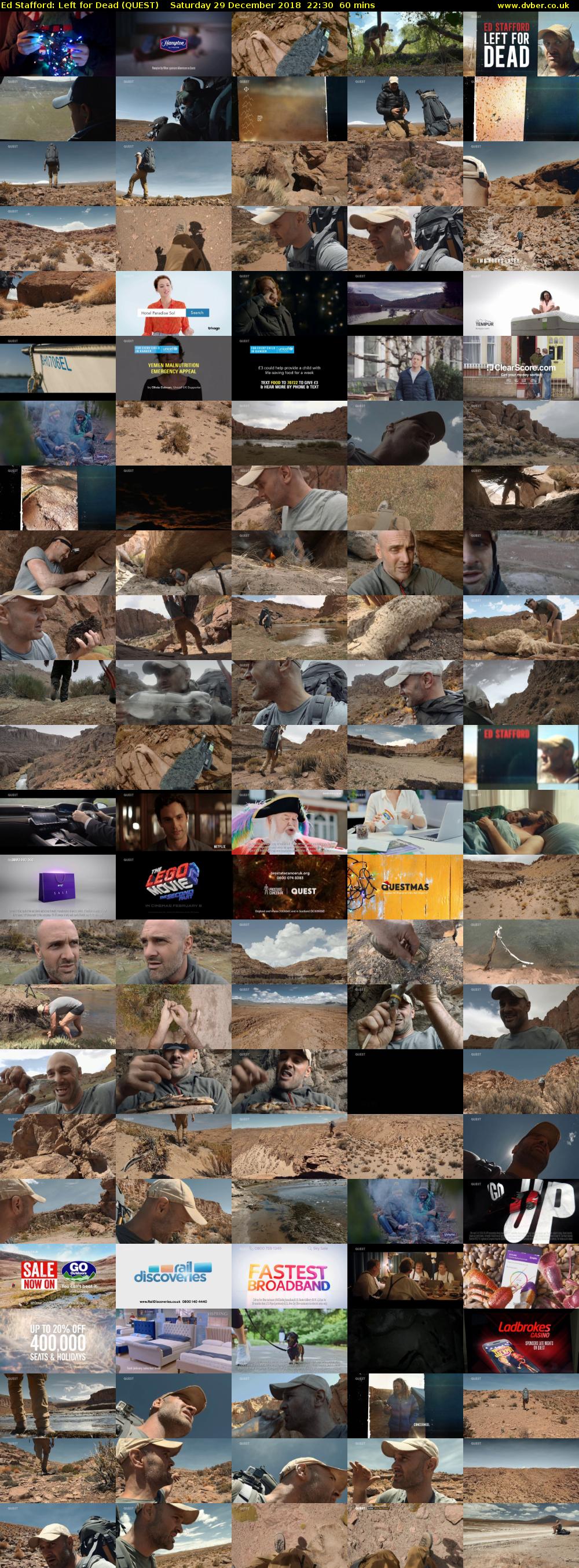 Ed Stafford: Left for Dead (QUEST) Saturday 29 December 2018 22:30 - 23:30