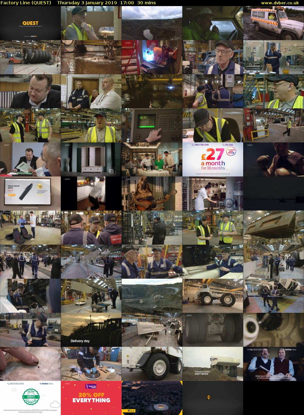 Factory Line (QUEST) Thursday 3 January 2019 17:00 - 17:30
