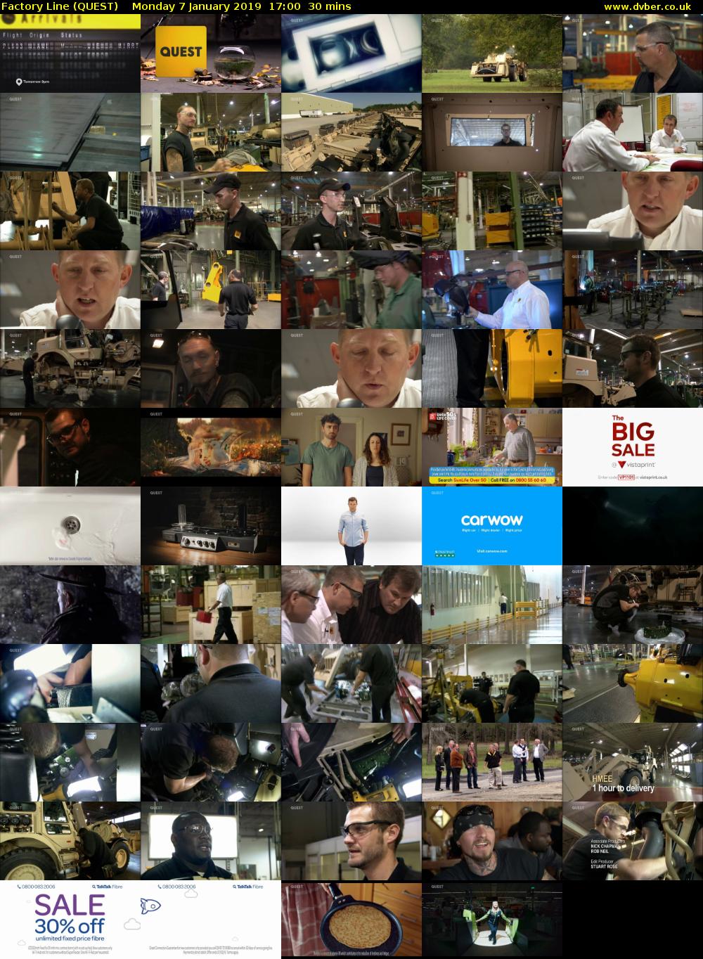 Factory Line (QUEST) Monday 7 January 2019 17:00 - 17:30